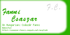 fanni csaszar business card